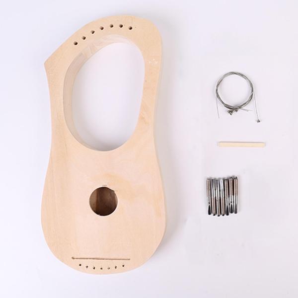 リラ木製弦楽器、7弦DIYセット、古代スタイルのポータブルDIYハープ作成材料セット、子供用ギフト、子供と大人向け