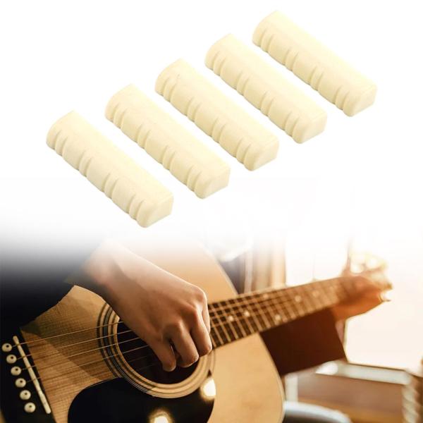 5 個音楽マンドリン弦ナットスロット付きマンドリンナット交換部品実用的で耐久性のある取り付けが簡単プロの楽器の交換