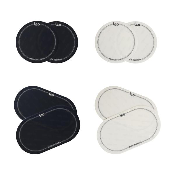 2x ドラムヘッドパッチ耐衝撃性バスドラムパーツドラムヘッドプロテクターブラック 9.6 センチメートル