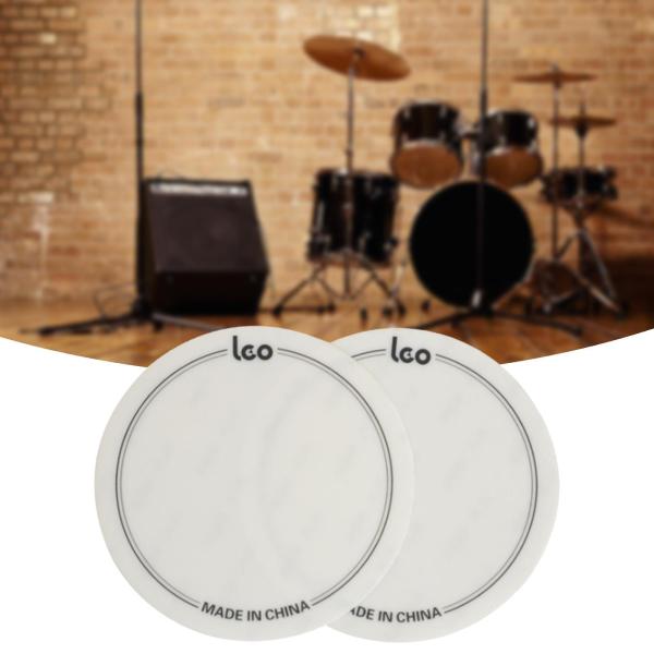 2x ドラムヘッドパッチ耐衝撃性バスドラムパーツドラムヘッドプロテクターホワイト 9.6 センチメートル