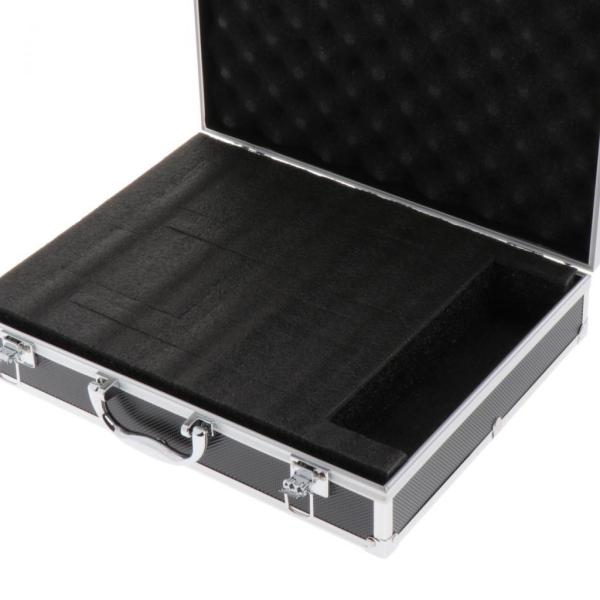 マイクケース アルミ耐衝撃性ライブブロードキャストハードシェルマイクケース 36.5x28.5x9cm argent