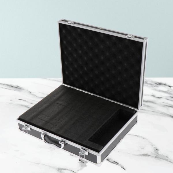 マイクケース アルミ耐衝撃性ライブブロードキャストハードシェルマイクケース 36.5x28.5x9cm argent