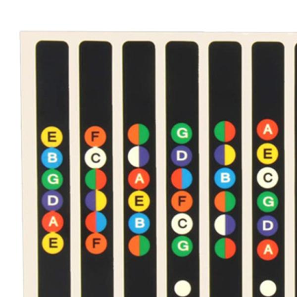 2 個のベースコードステッカーギターノートステッカー 10 個のギターピック付きギター指板ノートデカール学習者初心者用