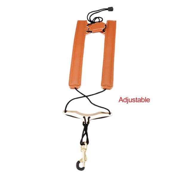 サックスネックストラップ プロフェッショナルユニバーサルショルダーストラップ アルトクラリネット用 ブラウン