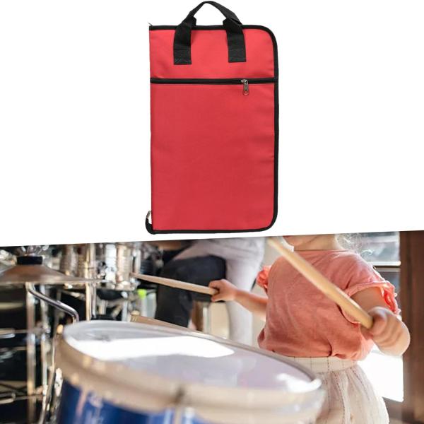 ポータブルドラムスティック収納ハンギングバッグ ハンドル付き ドラムスティックハンドバッグホルダー レッド