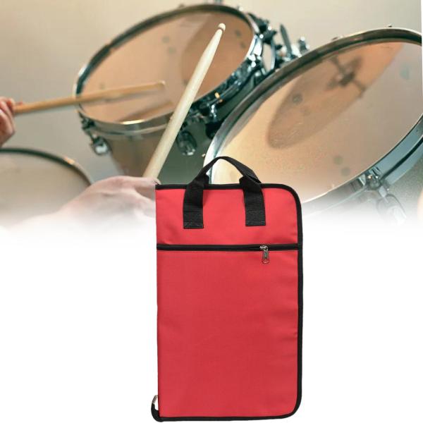 ポータブルドラムスティック収納ハンギングバッグ ハンドル付き ドラムスティックハンドバッグホルダー レッド
