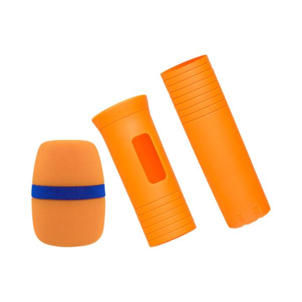 パーティーステージスタジオ用スポンジフォームカバー付きハンドヘルドマイク保護スリーブオレンジ