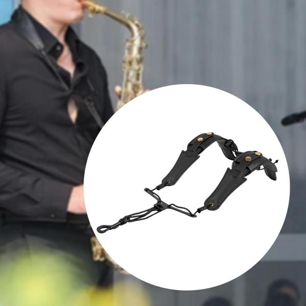 サックス ショルダーハーネス サックスストラップ ダブルショルダー PUレザー サックスストラップ サックスハーネス テナー ソプラノ アルトサックス