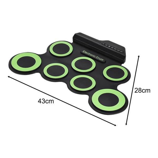 ロールアップドラムセット ポータブル 多目的 プロフェッショナル ポータブル 電子ドラム グリーン