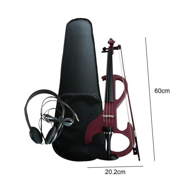 バイオリンアクセサリーとバイオリン弓付きエレクトリックバイオリン、10代の若者のパフォーマンスのためのハードケース付き無垢材エレクトリックバイオリン