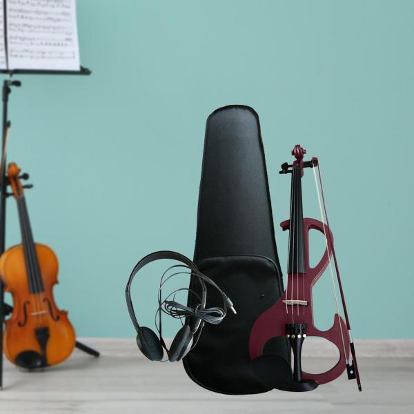 バイオリンアクセサリーとバイオリン弓付きエレクトリックバイオリン、10代の若者のパフォーマンスのためのハードケース付き無垢材エレクトリックバイオリン