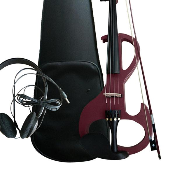 バイオリンアクセサリーとバイオリン弓付きエレクトリックバイオリン、10代の若者のパフォーマンスのためのハードケース付き無垢材エレクトリックバイオリン