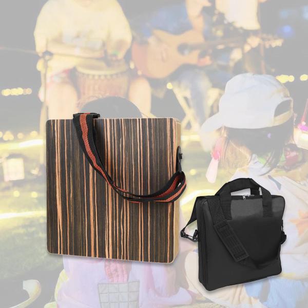 ポータブルカホンドラムパーカッション楽器木製調節可能なストラップ付きバッグ付き