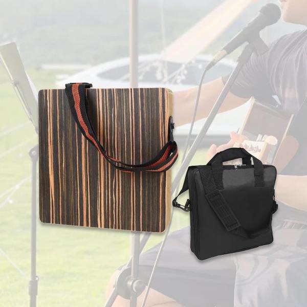 ポータブルカホンドラムパーカッション楽器木製調節可能なストラップ付きバッグ付き