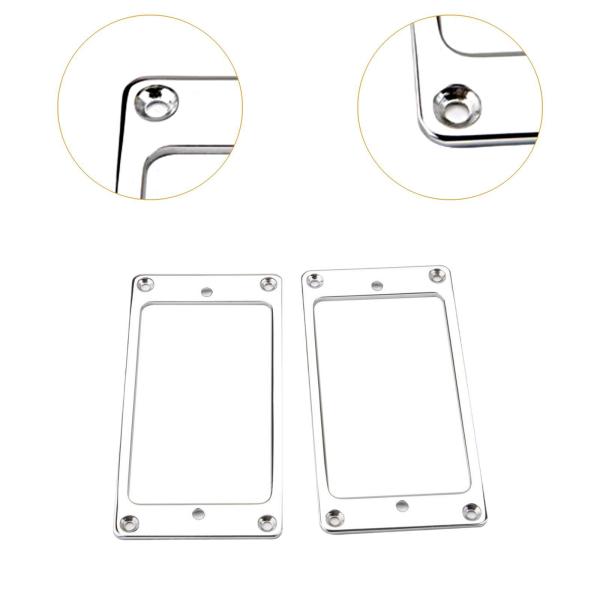 ギターピックアップフレーム ハムバッカーピックアップリング エレキギターパーツ用 2個セット 銀