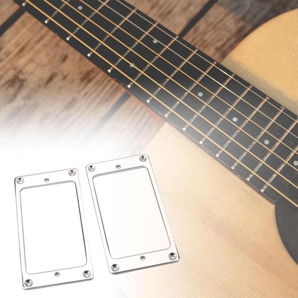ギターピックアップフレーム ハムバッカーピックアップリング エレキギターパーツ用 2個セット 銀
