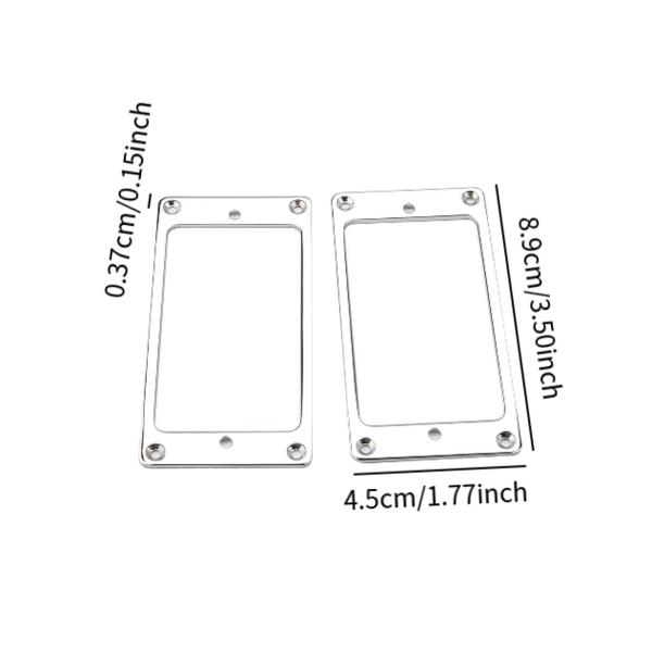 ギターピックアップフレーム ハムバッカーピックアップリング エレキギターパーツ用 2個セット 銀