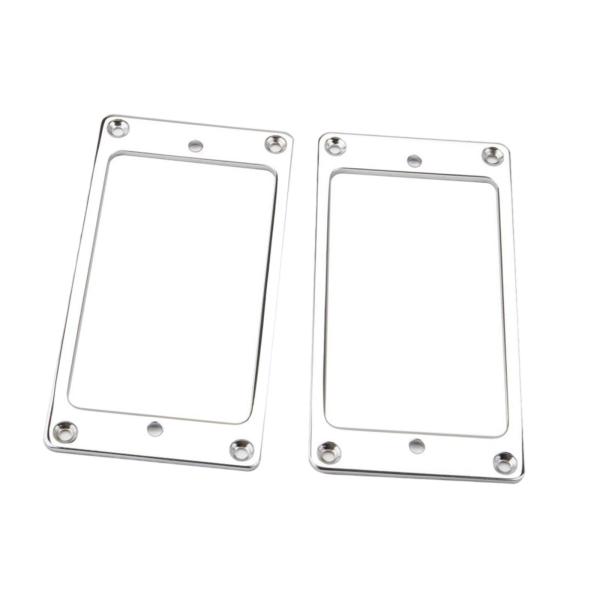 ギターピックアップフレーム ハムバッカーピックアップリング エレキギターパーツ用 2個セット 銀