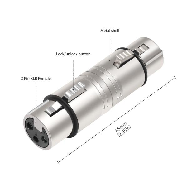 XLR アダプター 3 ピン コネクタ  ライン アダプター XLR メス - メス エンターテイメント ライブ ブロードキャスト スピーチ 歌