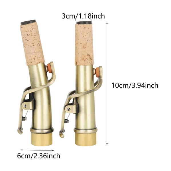 2ピース ソプラノサックスネック ヴィンテージ ストレートカーブサックスネック 交換用パーツ サックスマウスピースとサックス用ネック