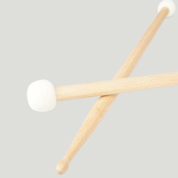 ダブルエンドドラムスティック フェルトヘッド ティンパニマレットスティック パーカッションアクセサリー ロータスドラム ベースドラム用頑丈なパーカッシ