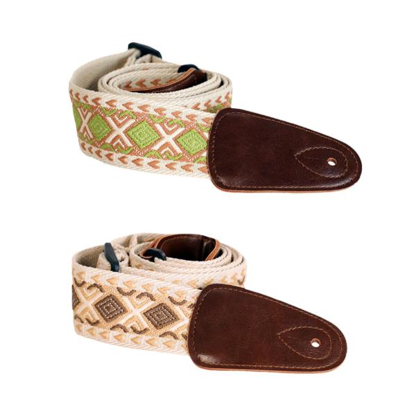 ギターストラップ 刺繍 コットン ギターストラップ ウクレレ ベース アコースティックギター用 パターン A