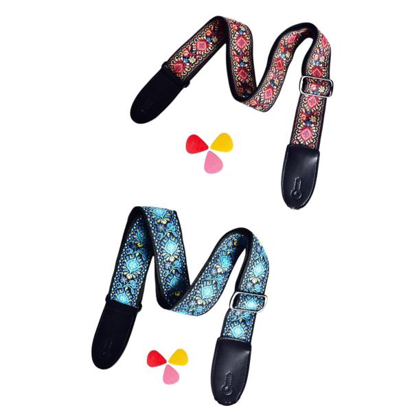 エレキギターストラップ ポータブル マンドリンエレキギター クラシックギター用 レッド