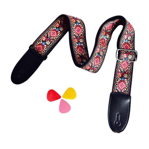 エレキギターストラップ ポータブル マンドリンエレキギター クラシックギター用 レッド