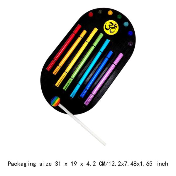 7 トーンハンドチャイム多目的クリエイティブ打楽器ヨガサウンドブラック
