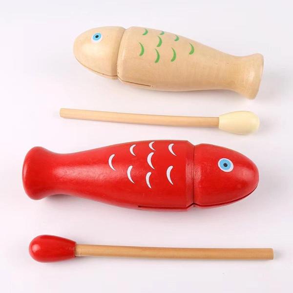 打楽器 音楽おもちゃ 木製楽器 子供用 幼児用 14.5cm レッド