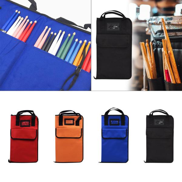 ドラムスティックバッグ 12ペア収納可能 プロフェッショナル ハンドル付き 頑丈な収納ケース レッド