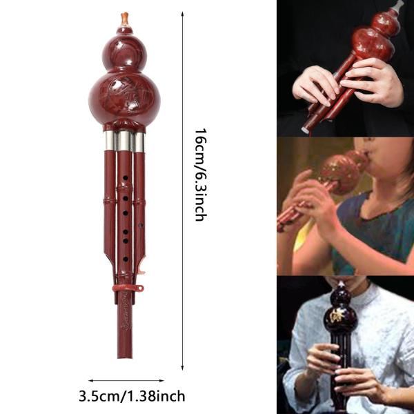 ひょうたんフルート 葦笛 楽器 中国雲南省 民族楽器 練習用 ギフトショー 教師 子供用 , レッドブロンズ