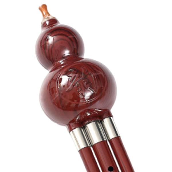 ひょうたんフルート 葦笛 楽器 中国雲南省 民族楽器 練習用 ギフトショー 教師 子供用 , レッドブロンズ