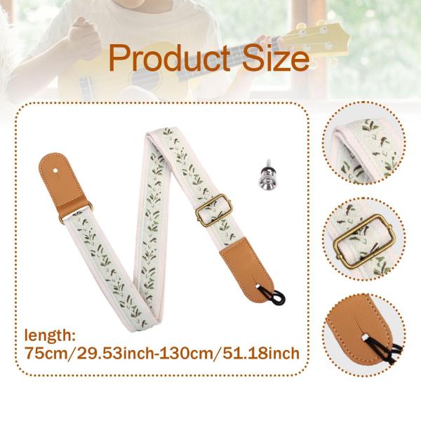 ウクレレストラップ ユニバーサルショルダーベルト 4弦楽器用 テナー/ソプラノ ベージュ