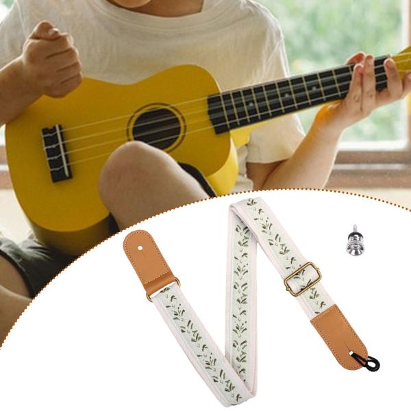 ウクレレストラップ ユニバーサルショルダーベルト 4弦楽器用 テナー/ソプラノ ベージュ