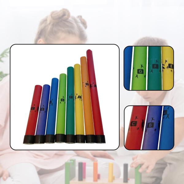 8x8チューニングパーカッションチューブ 楽器 教育ツール 子供 幼稚園 幼稚園 ミュージカルサウンドチューブ キャップ付き