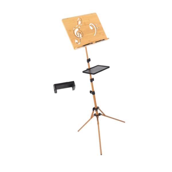木製譜面台、高さ調節可能、プロ仕様、安定感あり、ポータブル