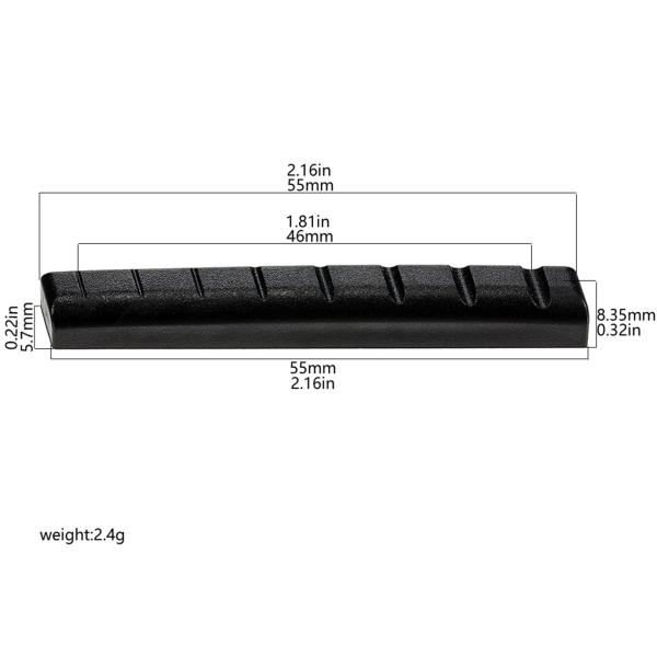 8弦ギターナット 斜め 弦楽器製作者向け 楽器アクセサリー コンパクト交換用 55x5.7x8.35mm ギターパーツ ネックナット