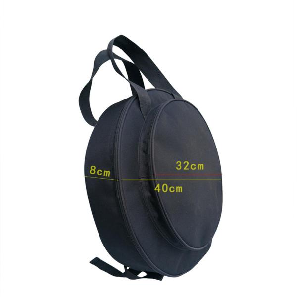 ゴングタンバリン収納バッグ 直径40cm バックパックストラップ付き アクセサリー オックスフォード布 多用途 ポータブル 厚さ8cm