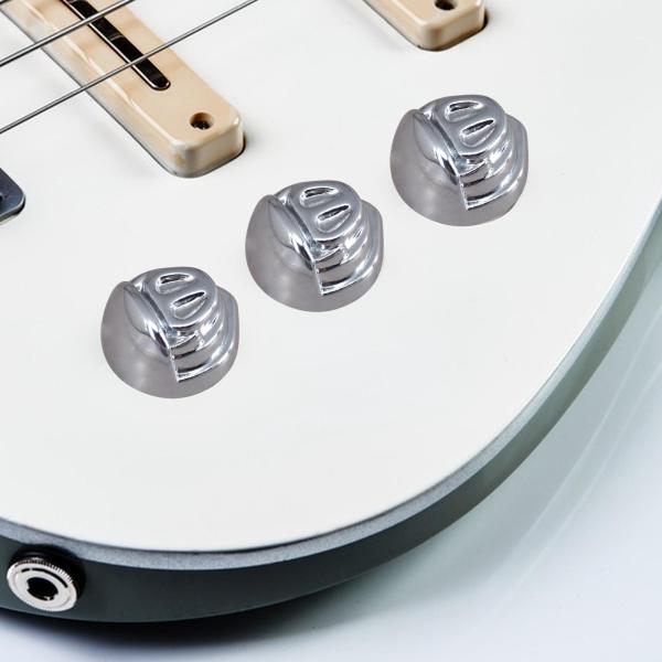 3 個入り ギターコントロールスピードトーンボリュームノブギターベースコントロールノブアクセサリー頑丈な金属製ユーティリティポットボタンキャップの交換