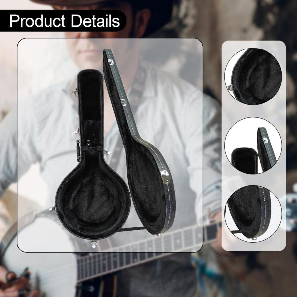 バンジョーケース PUレザー プロフェッショナル ポータブル ストレージポーチ アクセサリー 丈夫なプレミアムプラッシュ内部パッド入りギグバッグ バン