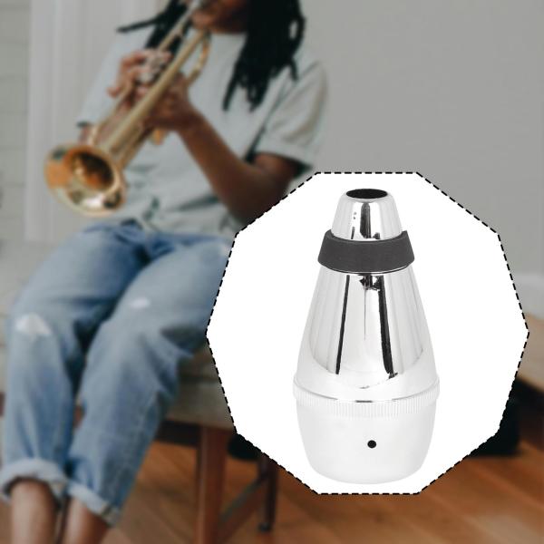 トランペットミュート 楽器 トランペットアクセサリー ステージ用 BBトランペットに適合 シルバー