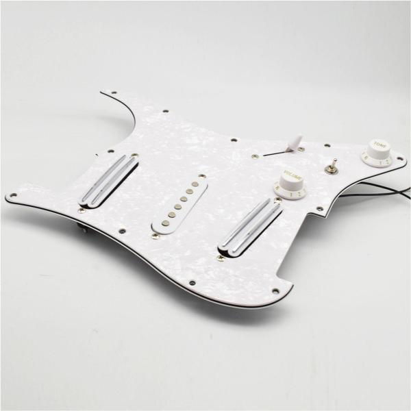 SSS ギターピックガード セラミック 実用 DIY 配線済みピックガード バックプレート アクセサリー ホワイト