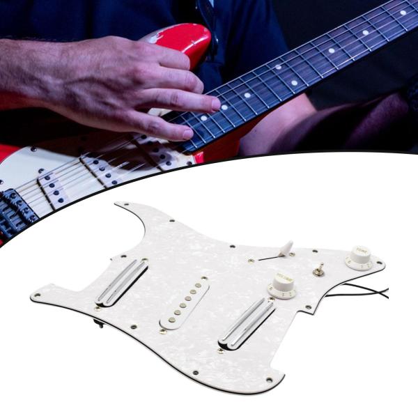 SSS ギターピックガード セラミック 実用 DIY 配線済みピックガード バックプレート アクセサリー ホワイト