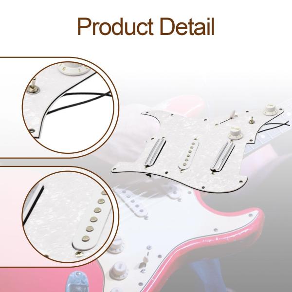 SSS ギターピックガード セラミック 実用 DIY 配線済みピックガード バックプレート アクセサリー ホワイト