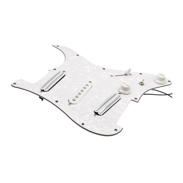 SSS ギターピックガード セラミック 実用 DIY 配線済みピックガード バックプレート アクセサリー ホワイト
