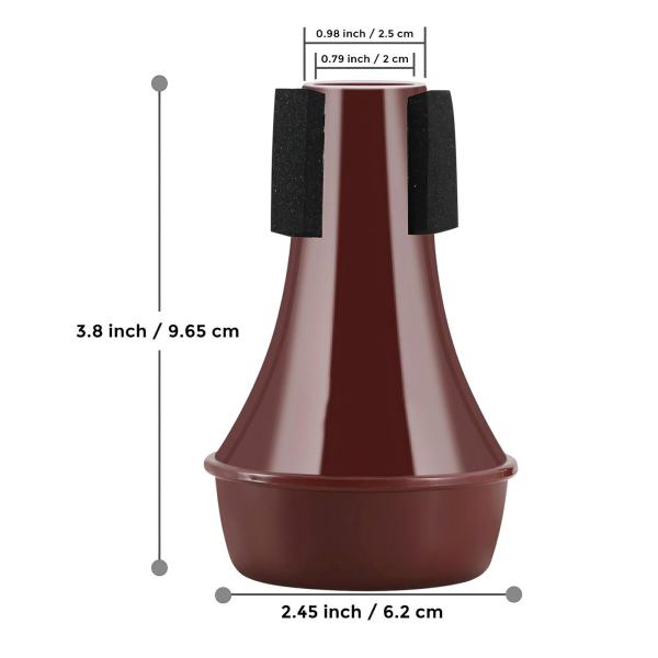 トランペットミュート ノイズ低減 プロフェッショナル練習用 トランペット用ストレートミュート 赤