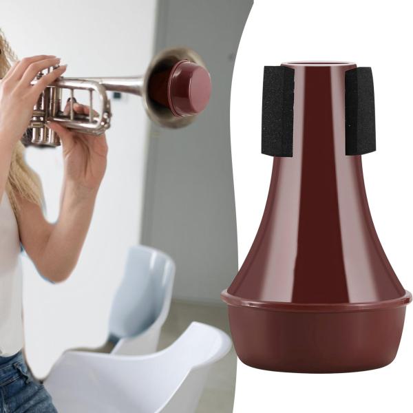 トランペットミュート ノイズ低減 プロフェッショナル練習用 トランペット用ストレートミュート 赤