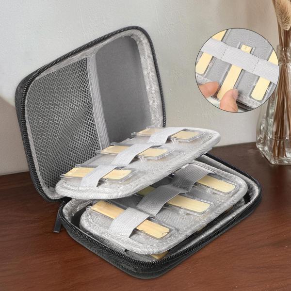 サックスリードケース 防水リードケース収納バッグ クラリネットサックス用 アルトサックス用 ブラック