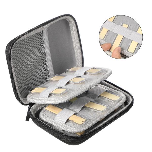 サックスリードケース 防水リードケース収納バッグ クラリネットサックス用 アルトサックス用 ブラック